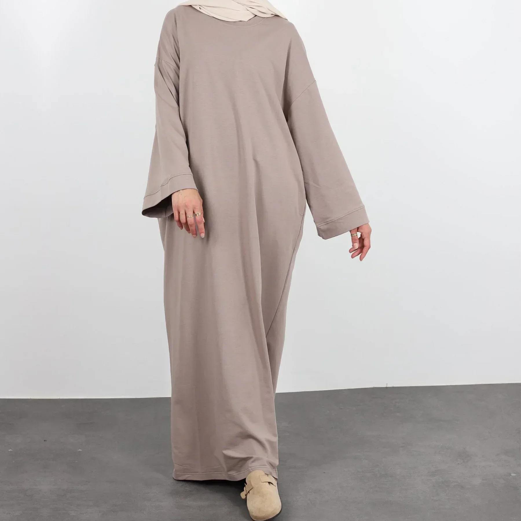 Sweatshirt Abaya Muslim Long Dress Daily Casual Wear Plain Islamic Clothes Ramadan Gulf Abayas for Women Dubai Turkey Hijab Robe