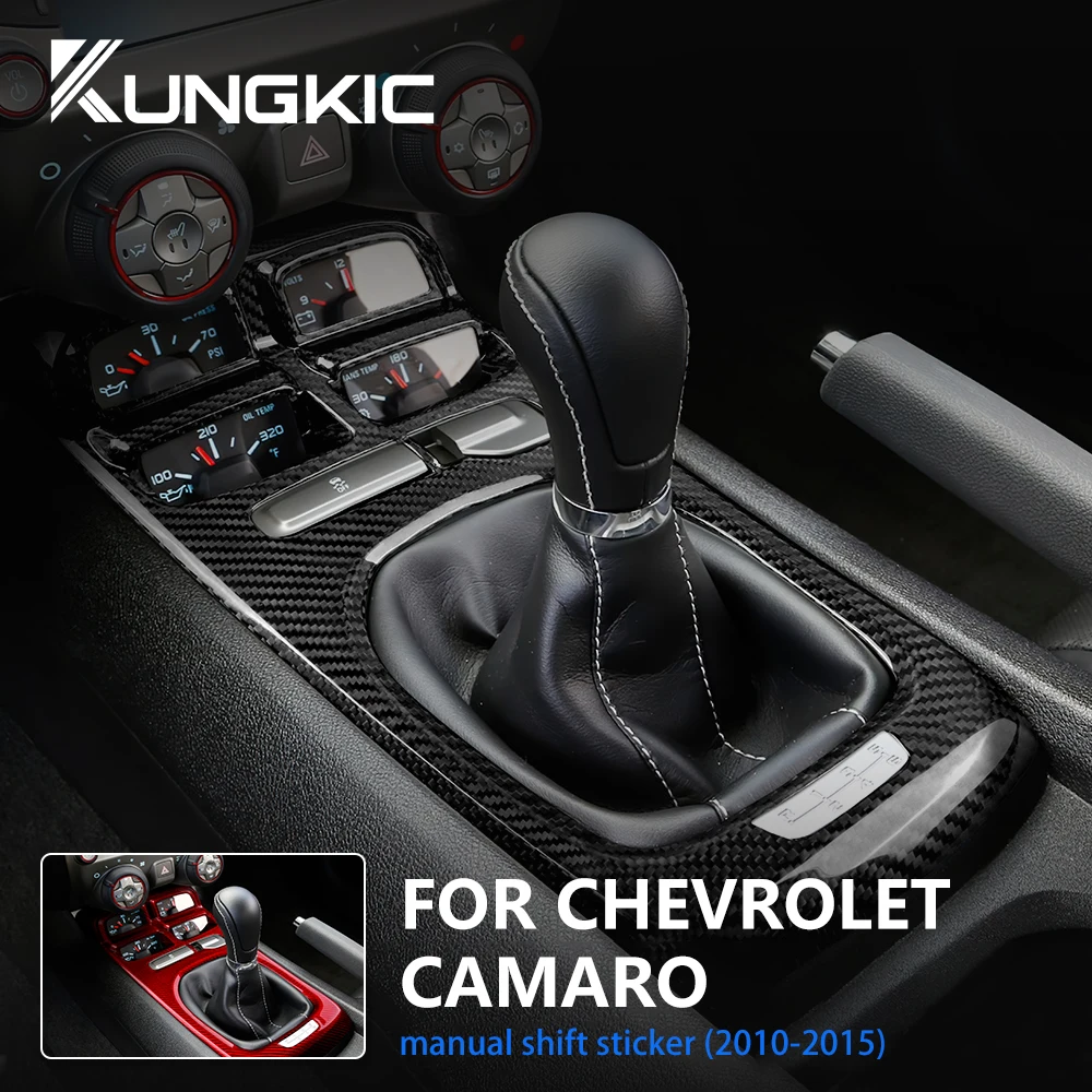 

Real Hard Carbon Fiber Car Gear Shift Panel Sticker For Chevrolet Camaro 2010 2011 2012 2013 2014 2015 Interior Trim Accessories