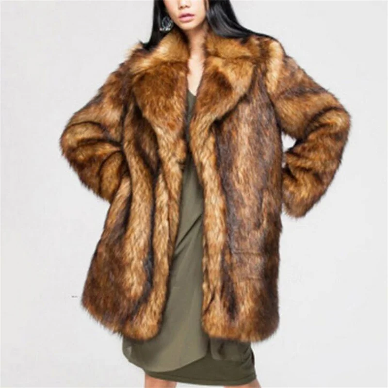 Autumn faux mink leather jacket womens brown coats winter thicken warm fur leather coat women slim jackets fashion  6XL