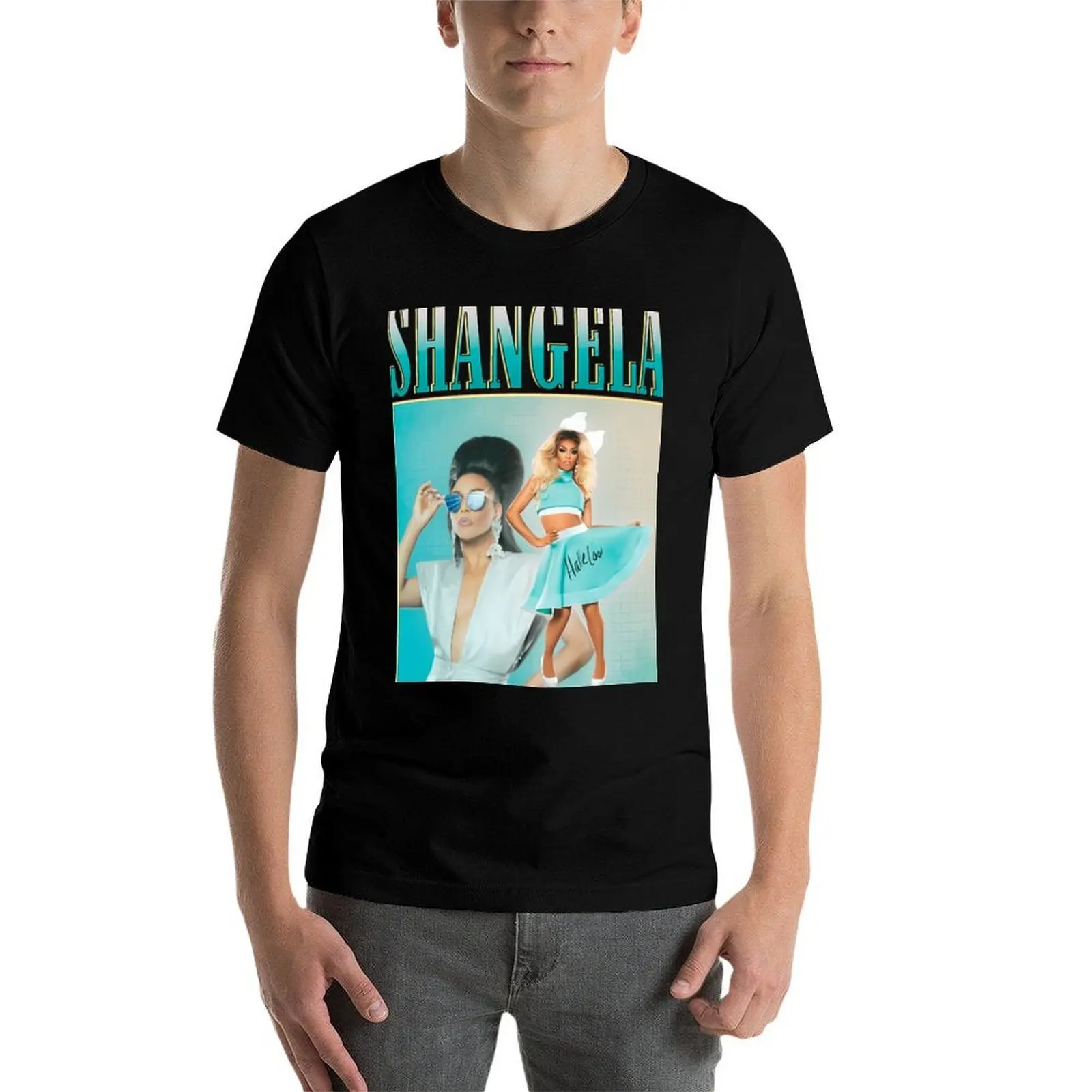 Фото Винтажная ретро-футболка Shangela, дышащая футболка с коротким рукавом для тренировок. №4