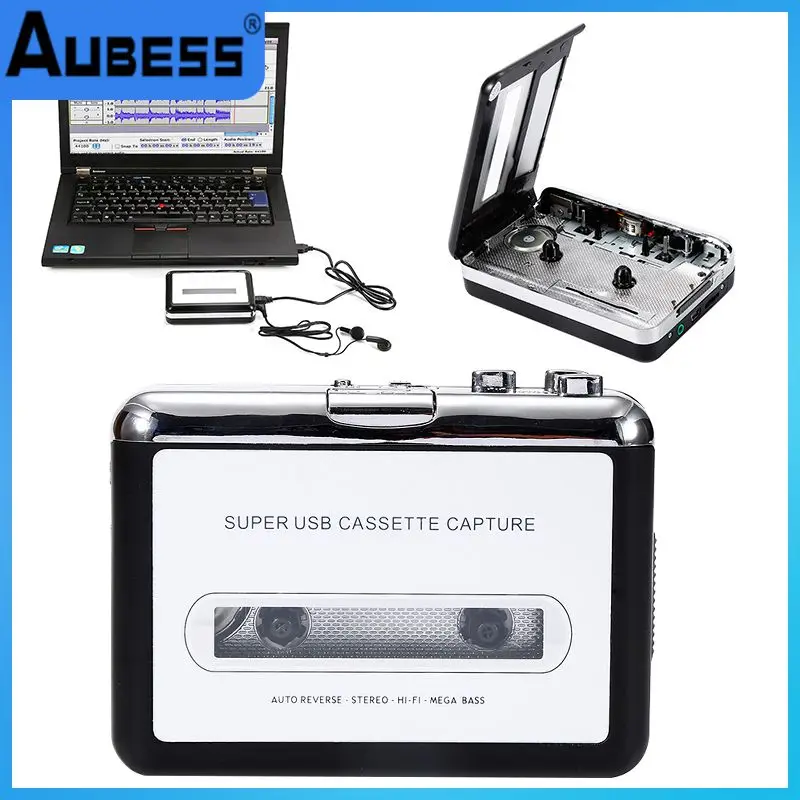 

USB Cassette Converter Cassette Tape to MP3/WAV Digital Audio Music Player Rechargable Cassette Recorders & Players coverters