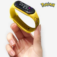 pokemon student electronic watch pikachu cartoon digital sports electronic waterproof led bracelet wristband childrens toy gift