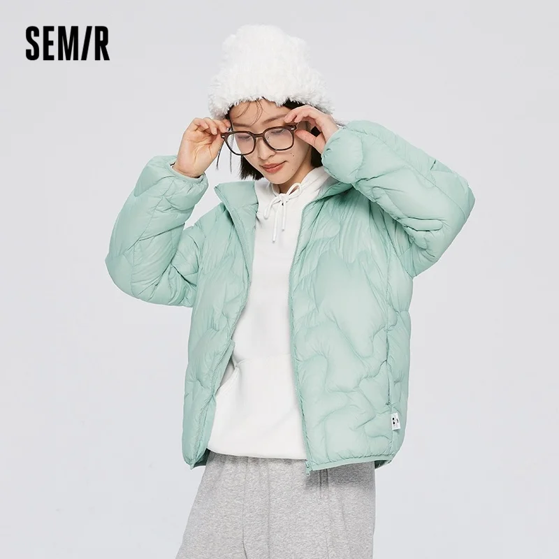 Semir Down Jacket Women Waterproof And Oil-Proof Light And Warm 2022 Winter New Stand Collar Jacket