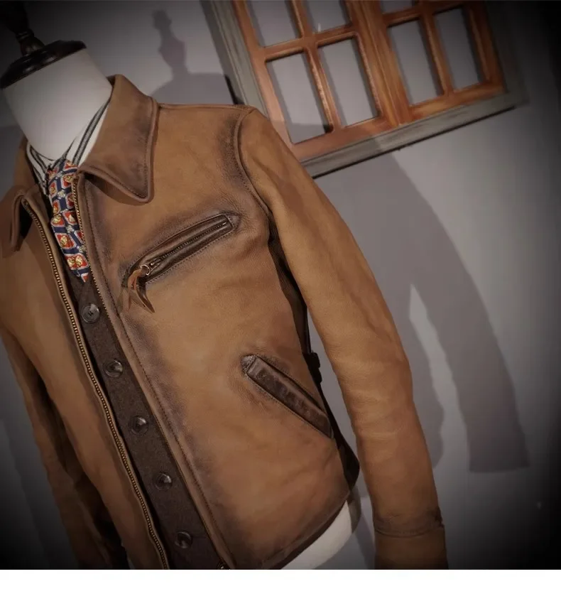 Новинка! Оптовая продажа роскошная винтажная куртка из натуральной кожи.