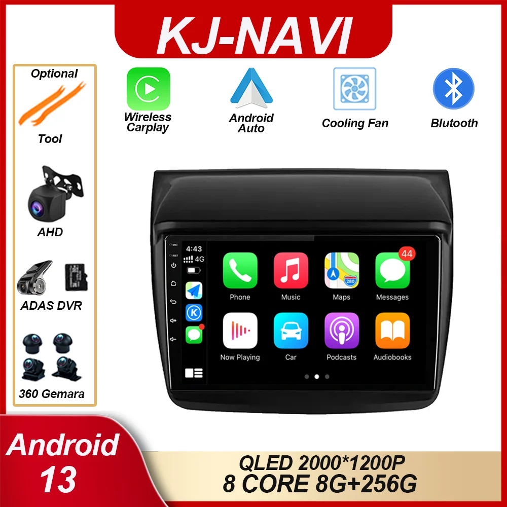 

Автомагнитола для Mitsubishi Pajero Sport 2 L200 Triton 2008 - 2016 9 дюймов Carplay Android 13 2Din радио E53 4G Автомобильный GPS мультимедийный Авторадио