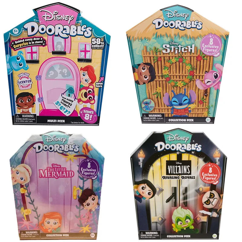 Disney Doorables Cartoon Cute Doll Glass Eyes Collection Villains Princess Figurine Stitch Action Figure Girls Birthday Gifts