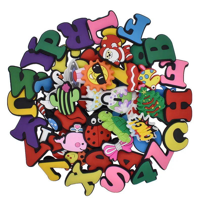 60Pcs Cute Christmas Santer PVC Shoe Charms Clogs Buckle Accessories Xmas Shoe Decoration Croc Shoe Charm Sandals Kids Gifts