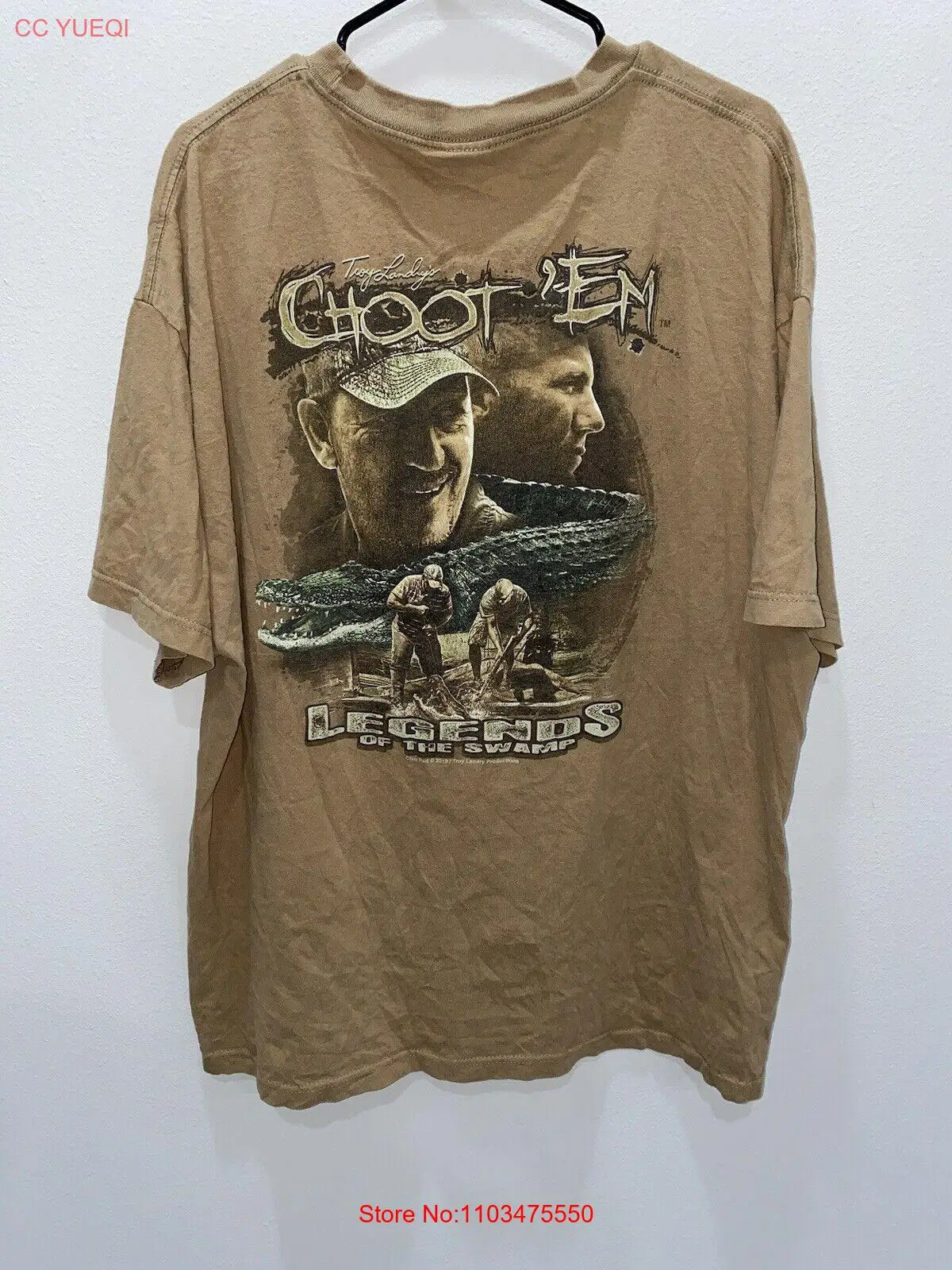 Мужская футболка с изображением болотного человека загорелой Трои Landry Choot Em