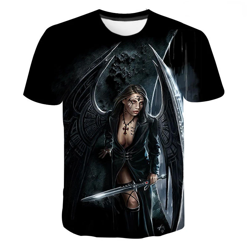

2020 New Gothic T shirt Men Women Children T-shirt Horror Scary Demon 3D Print Tee Summer Streetwear Boy Girl Kids Tops Clothing