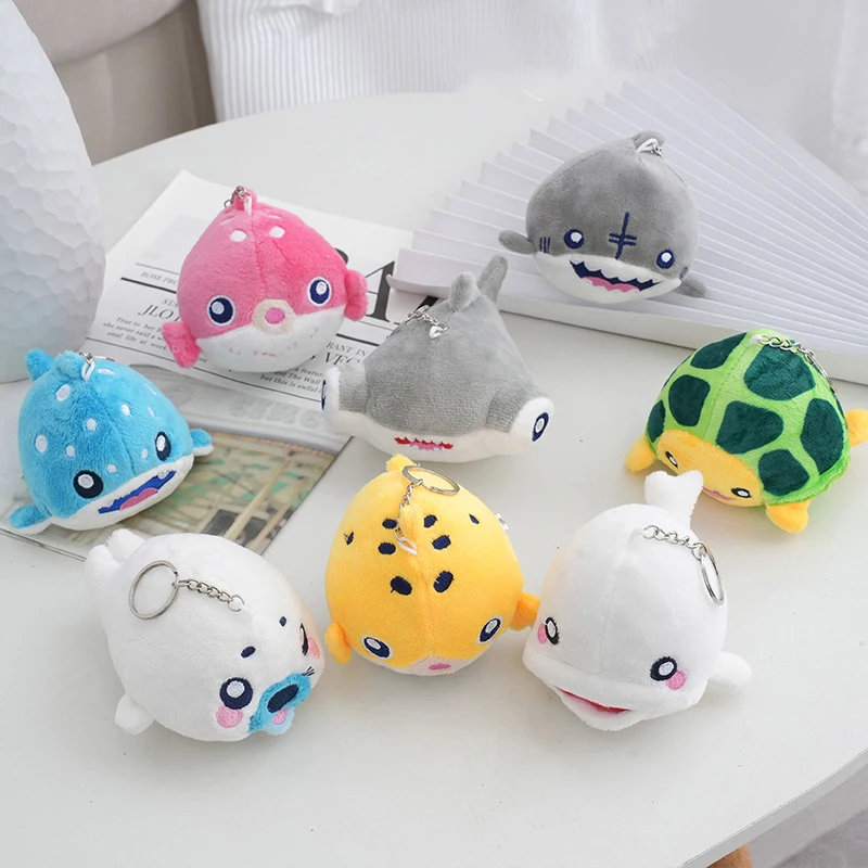 

Cute Sea Animal Small Whale Pendant Soft Stuffed Speelgoed Animal Plush Toy Doll Bag Charm For Girl Children Birthday Gifts