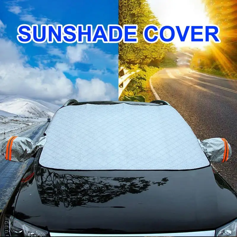 

Car Front Windscreen Snow Sunshade Cover 2 In 1 Aluminium Universal Cover All Season Auto Protection Accessories