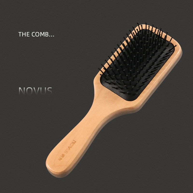 Гребень для сглаживания волос NOVUS деревянная Антистатическая щетка массажная