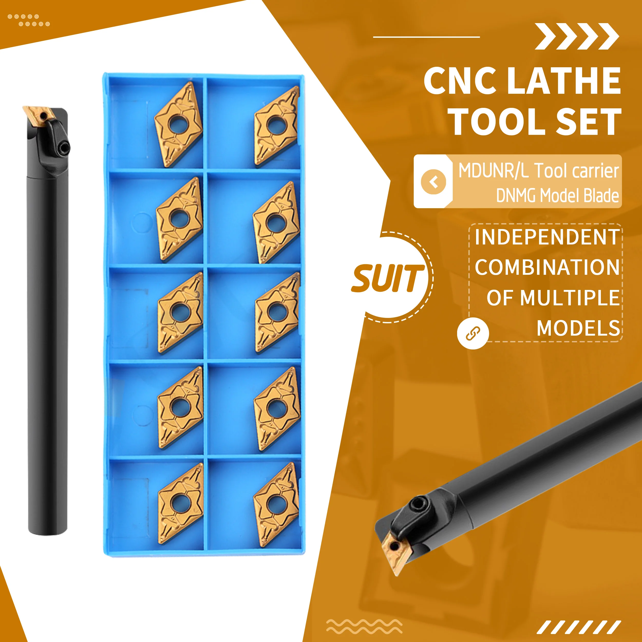 

S25S-MDUNR15 MDUNL CNC Lathe Internal Turning Tools Holder +10Pc DNMG Machine Carbide Insert Smooth Chip Evacuation High Quality