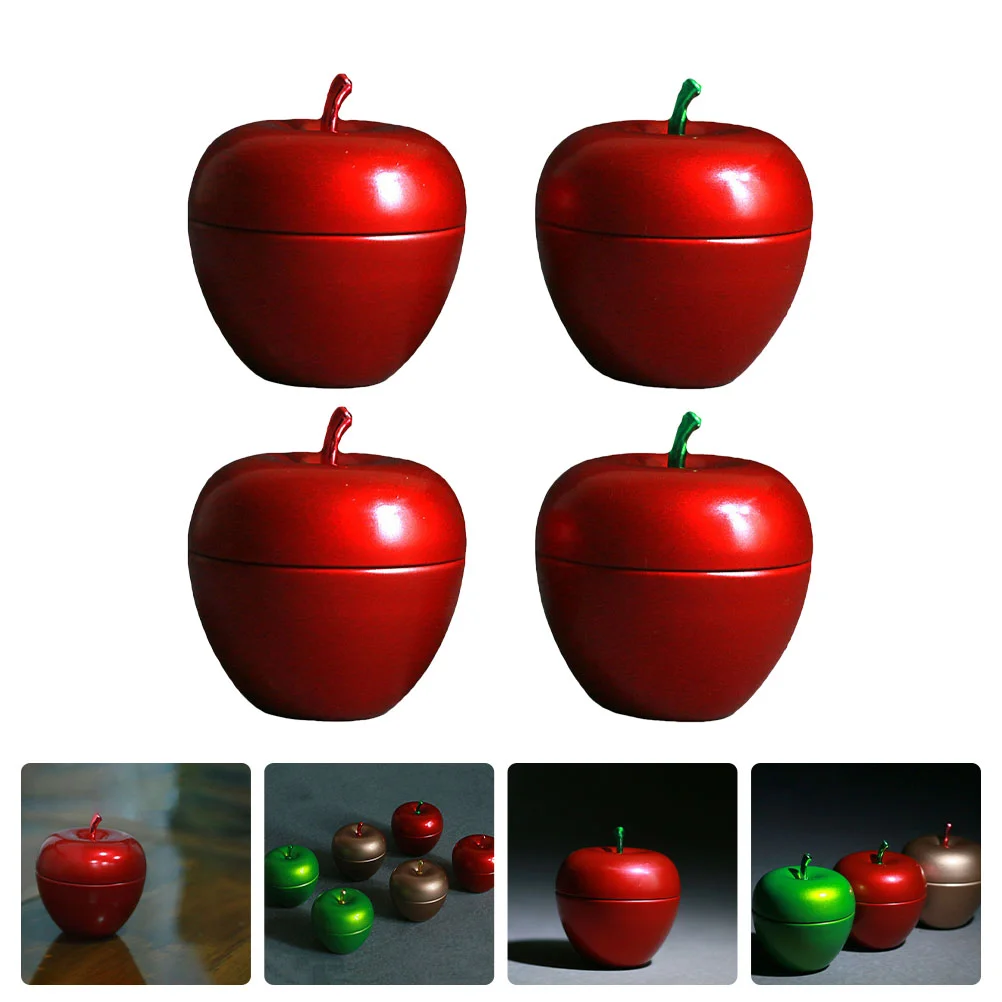 

Tea Canister Jar Apple Storage Container Coffee Tin Metal Tins Candy Foodbox Sugar Containers Shaped Loose Lids Cookie Jars
