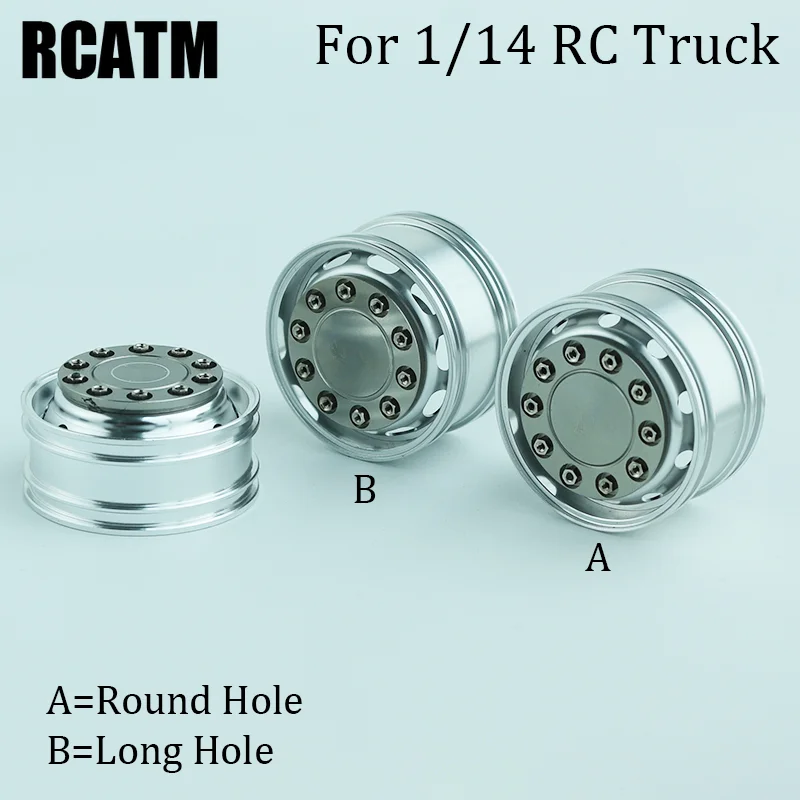 

1 Pair Metal aluminum alloy Wheel HUB Rim With LOGO For 1/14 RC Truck Trailer Tipper SCANIA 620 770S MAN TGX Actros DIY Parts