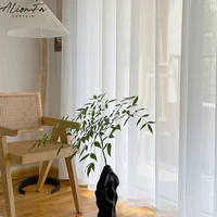 japan style white striped tulle curtains for living room vertical sheer voile curtain for bedroom kitchen window blinds custom