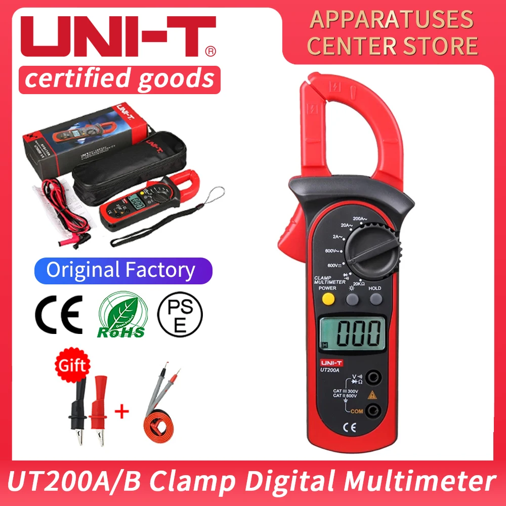 

UNI-T UNI T UT200A Resistance Digital Clamp Meter UT200B AC Current DC Voltage Tester Handheld Amper Meter Current Clamp Pincers