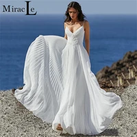 sexy v neck wedding dresses for women chiffon a line simple wedding gown for bride lace appliques backless robe de mari%c3%a9e