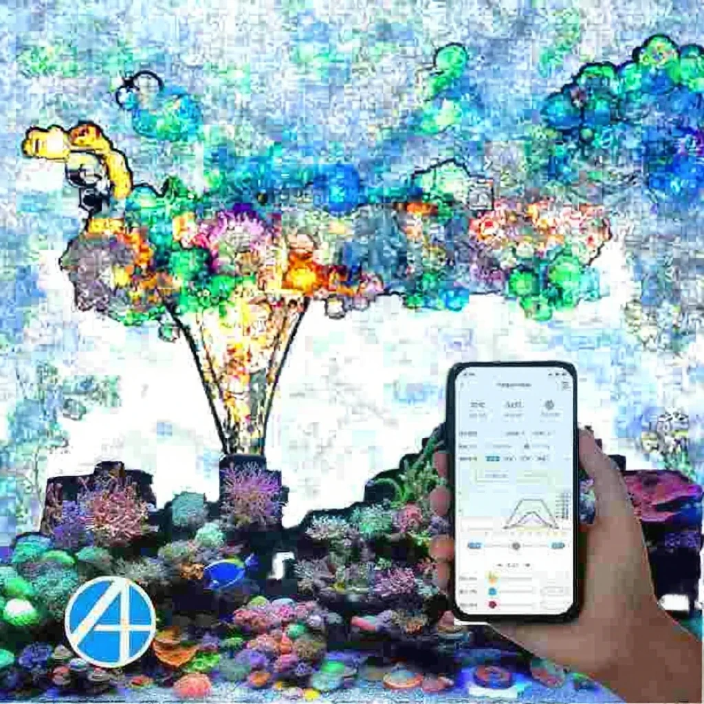 Фото Светодиодные лампы для аквариума с полным спектром A8SE/A8Pro, управление через Wi-Fi и приложением, для аквариумов с рыбами и морскими кораллами, в коробке. №3
