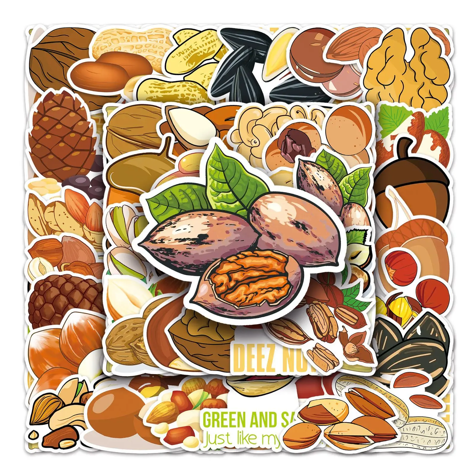 

10/30/50PCS Pop Nuts Food Sticker Pack Skateboard Guitar Decoration DIY Laptop New Cartoon Waterproof Graffiti Decal Wholesale
