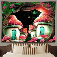 mushroom tapestry wall hanging mandala bohemia psychedelic pizz witchcraft hippie colorful art room decor