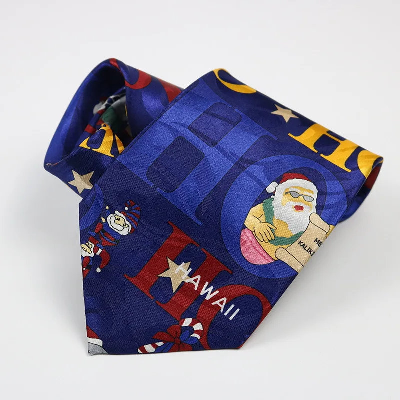 

Christmas Tie Fashion 10cm Polyester Green Red Snowman Tree Santa Claus Necktie for Men Woman Gift Festival Party Ties