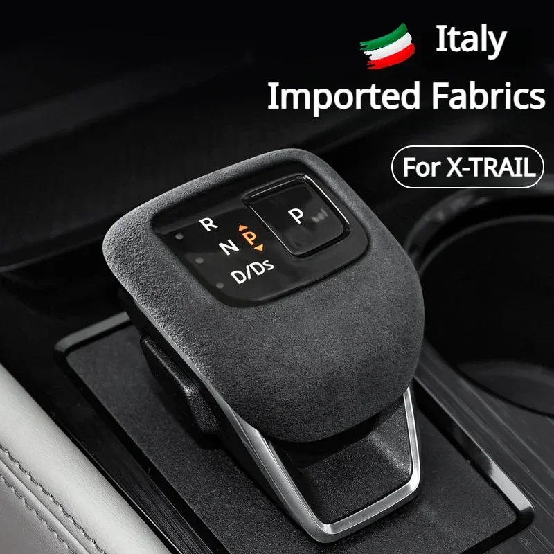 이jom Nissan X-Trail 2021-2022 Alcantara Suede Wnętrze samochodu Gałka dźwigni zmiany biegów Pokrywa ochronna Naklejka Listwy Akcesoria