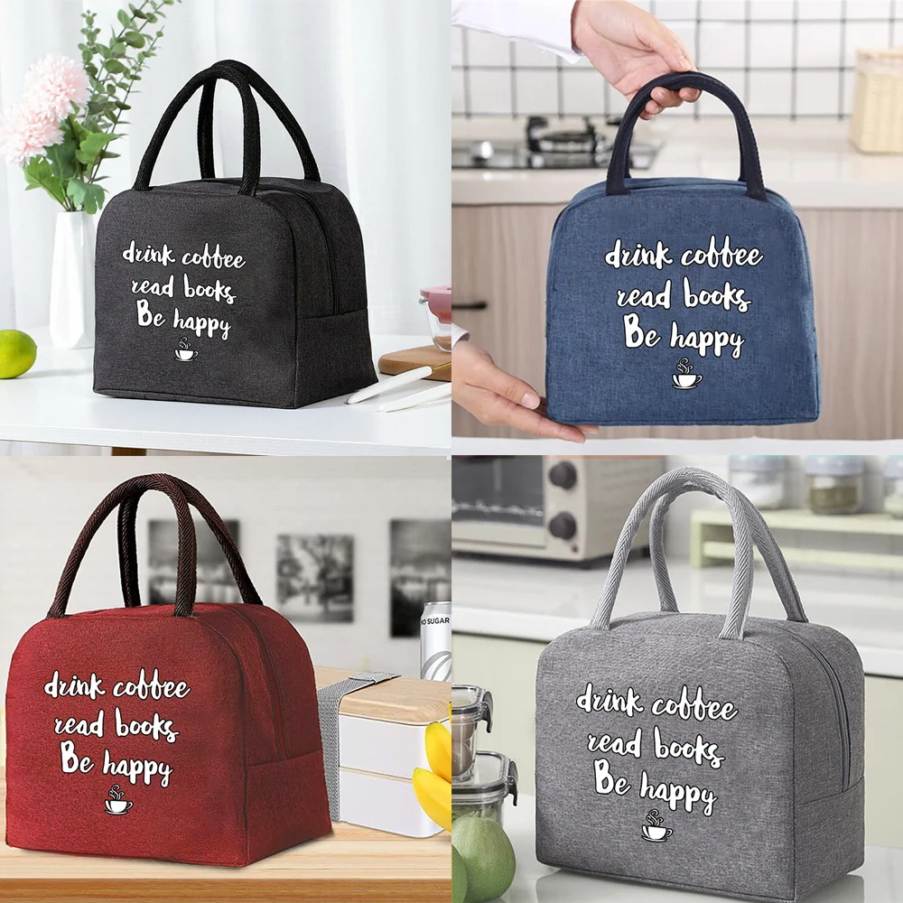 

Children Canvas Insulated Lunch Bag Women Picnic Cooler Bags Portable Organizer Travel Tote Nurse Work Thermal Food Box Handbags