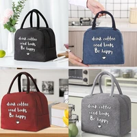 children canvas insulated lunch bag women picnic cooler bags portable organizer travel tote nurse work thermal food box handbags