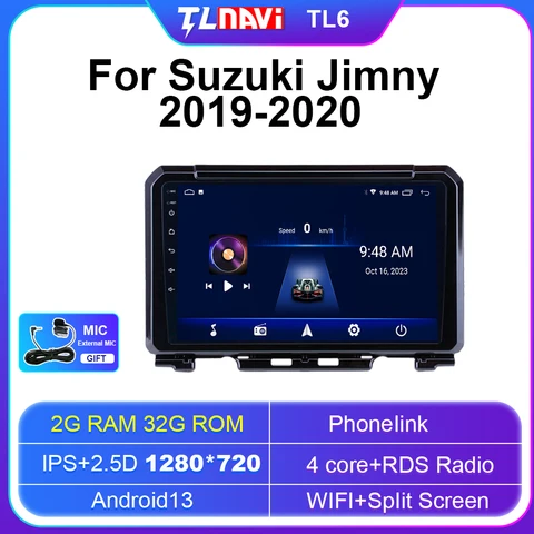 Для Suzuki Jimny 2019 2020 2021 2022 Carplay GPS навигатор мультимедийный плеер 8 + 128G 2000*1200 экран Android Автомагнитола