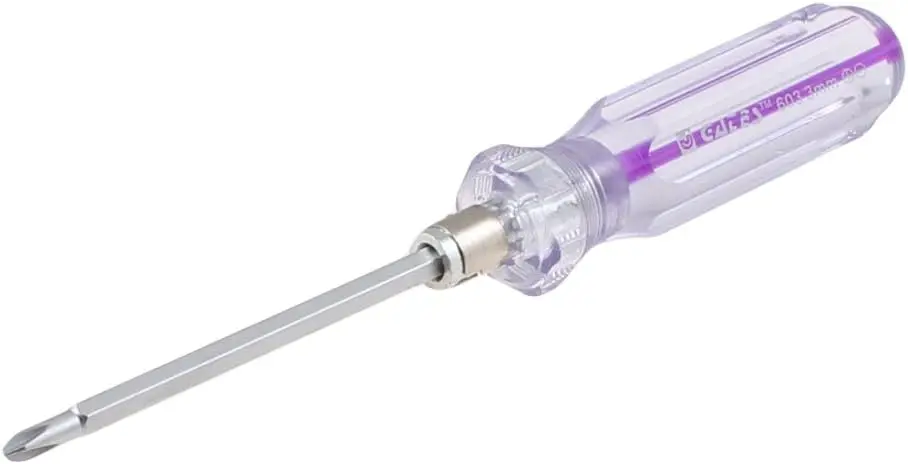 

Keszoox Clear Purple Plastic Handle 3mm Tips Slotted Phillips Screwdriver