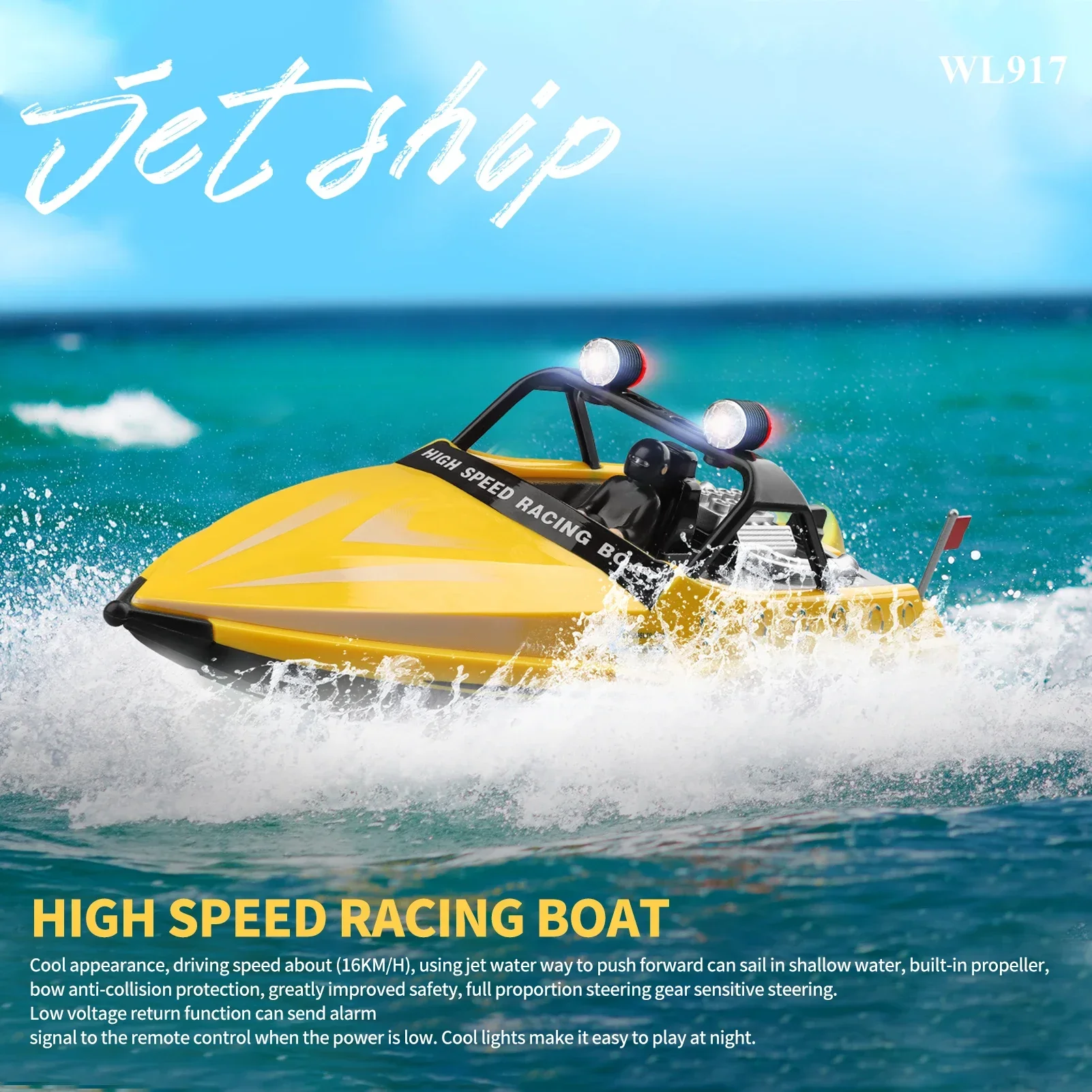 WLtoys WL917 RC Лодка с дистанционным управлением 2 4 ГГц Jet Boat 16 км/ч Игрушка в подарок
