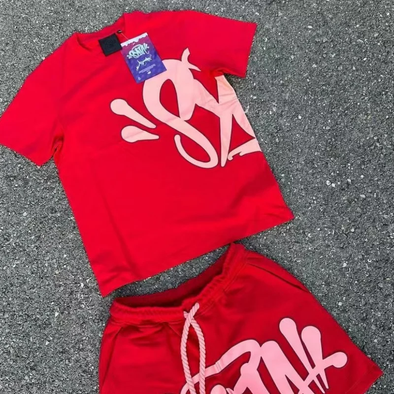 Cotton Short Sleeved Shorts Suit Men Women American Tide Ins Summer Casual Sports Two Piece Y2k Street Style Handsome Versatile