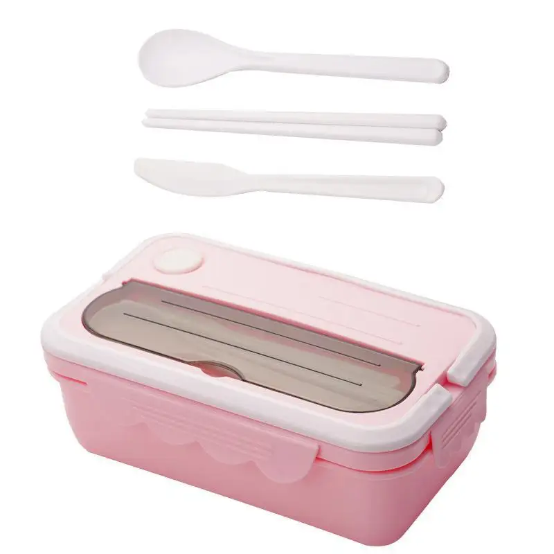 

Microwave Oven Heatable Compartment Lunch Box Plastic Portable Lunch Box for Office Workers and Students with Lunch Box Handle