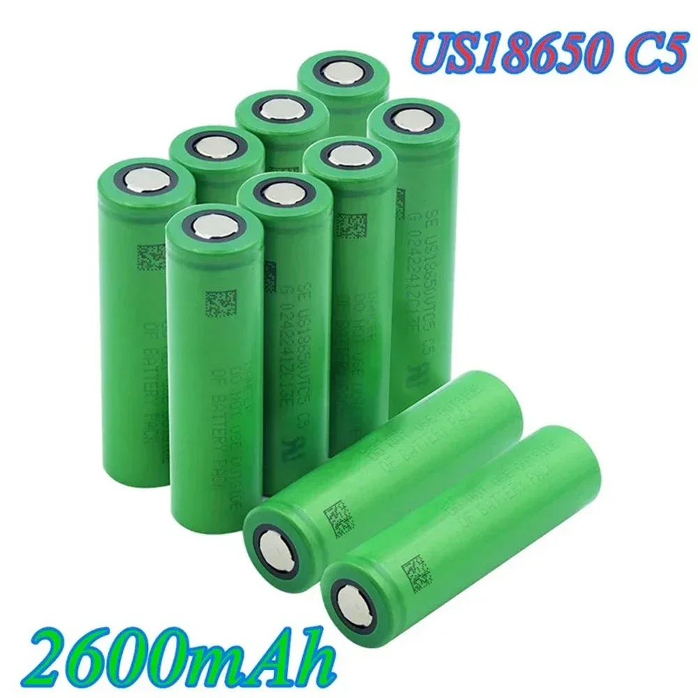 

2023 100% New Original 3.7V Volt Rechargeable US18650 VTC5 2600mAh VTC5 18650 Battery Replacement 3.7V 2600mAh 18650 Batteries