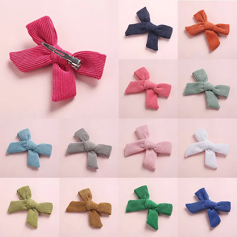 

Bows Hair Clip Sweet Baby Girls Corduroy Hairpins Solid Color Small Fresh Princess Girls Hair Accessories Kids Barrettes