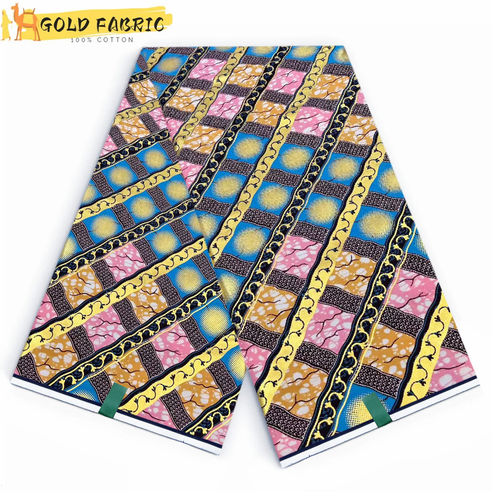Воск с золотым принтом Pagne гарантированная настоящая суперткань африканская