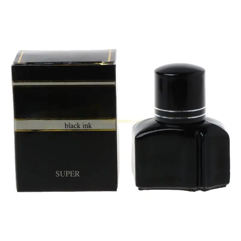 

25ml Bottled Glass Black Smooth Writing Fountain Pen Ink Refill School Student S