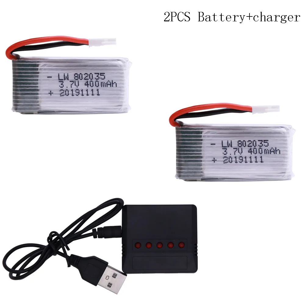 3 7 В 400 мАч 802535 Lipo аккумулятор и зарядное устройство для X4 H107 H31 KY101 E33C E33 U816A V252 H6C RC