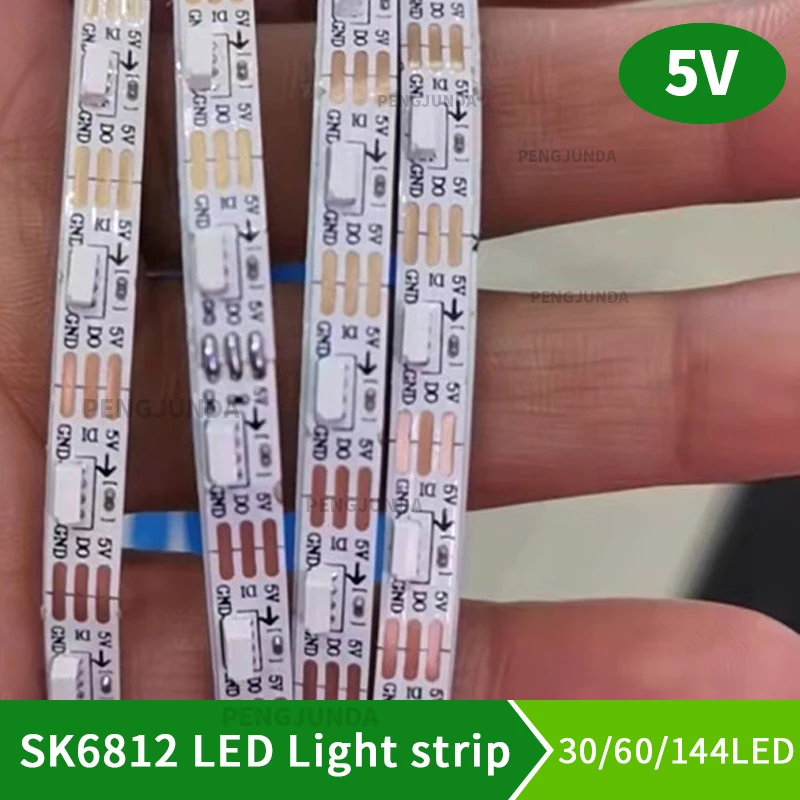 5m SK6812 4020 LED Side Emitting Strip DC5V Super Narrow 5mm 72leds/m IC Addressable Tltra Thin Light Rope Tape Non-waterproof