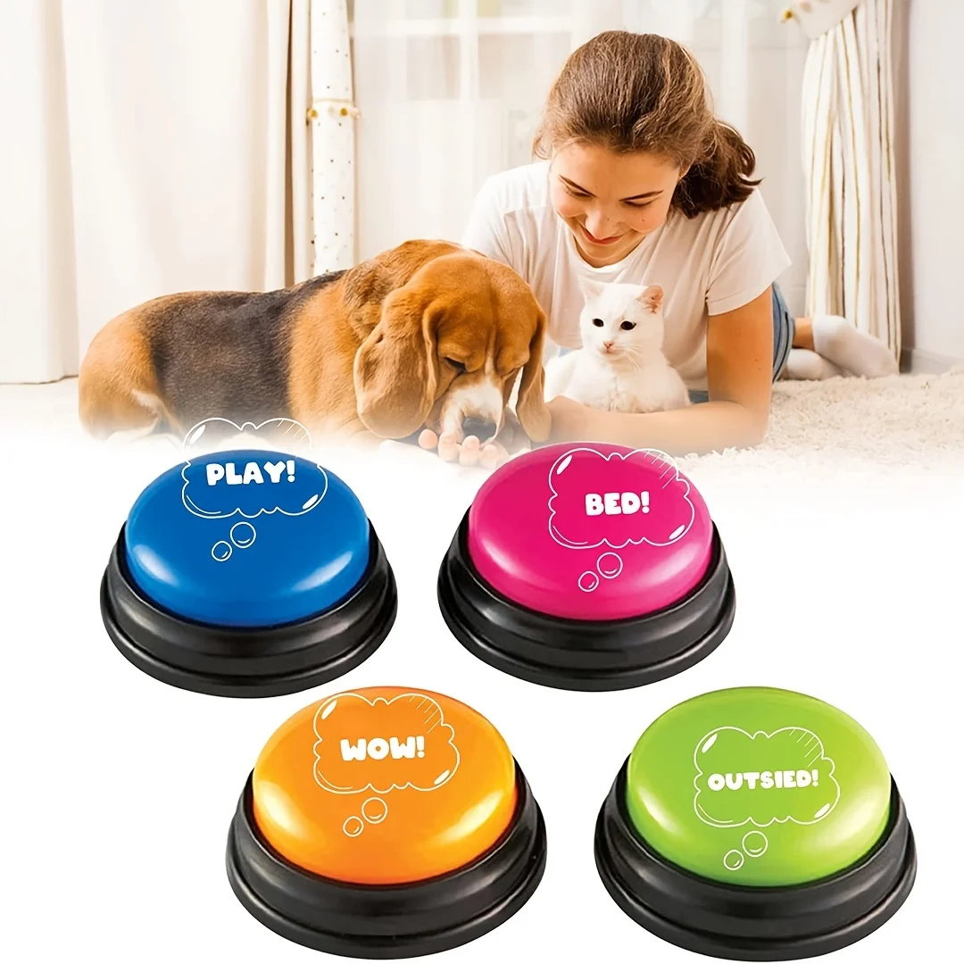 

Dog Voice Recording Button Pet Communication Training Buzzer Teach Dog To Talk Recordable Talking Button Intelligence Pet Toy