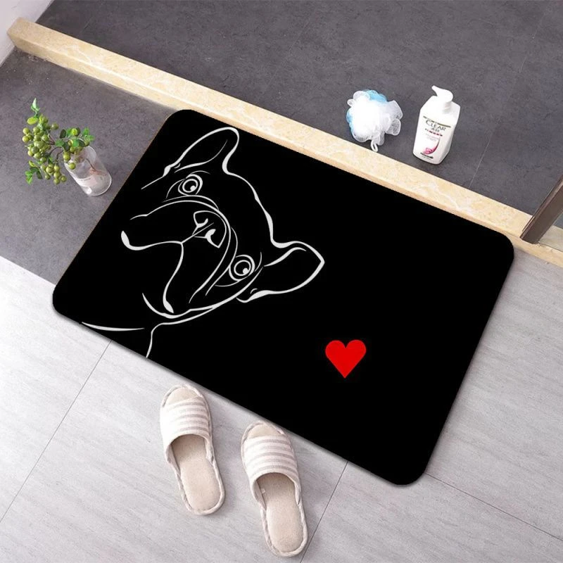 

Мягкий нескользящий коврик с принтом французского бульдога