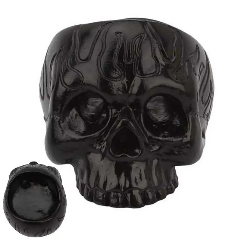 

Creative Fire Pattern Black Skull Candle Holder Funny Home Decoration Resin Candle Base Crafts Decoration Small Ornaments