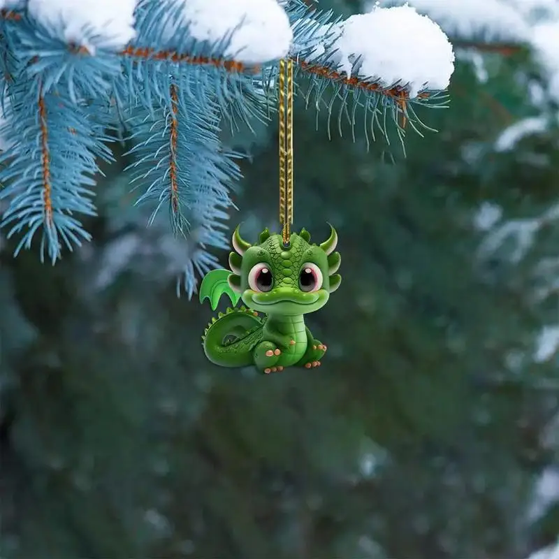 Украшения в виде динозавров для рождественской елки 2D зимний фестиваль