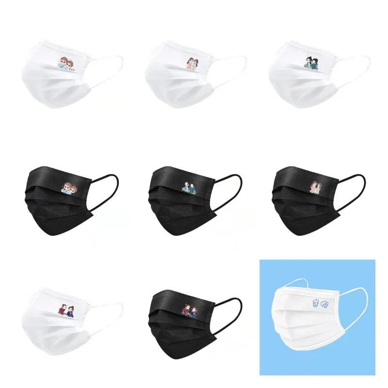 

10 шт./компл. Пылезащитная черная маска с изображением «Word of Honor» Wen Kexing Zhou Zishu Q Version, украшение изображений, Чжан чжэган Цзян Цзюнь идол