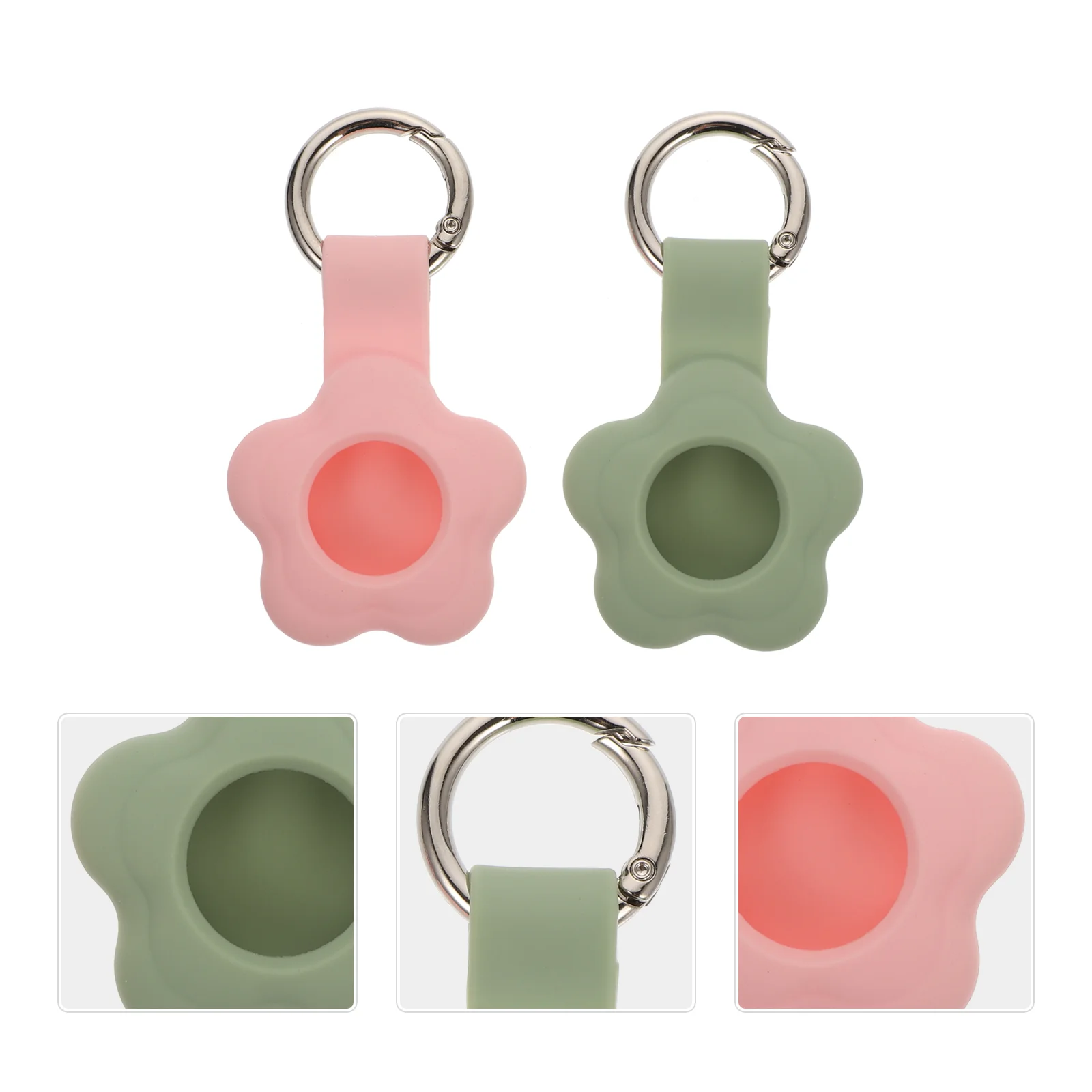 

2 Pcs Tracker Case Pet Collar Buckle Label Tracer Sleeve Zinc Alloy Silicone Case Accessories Travel