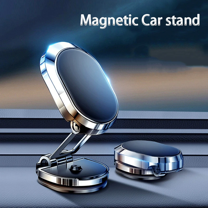 

720 Rotate Metal Magnetic Car Phone Holder Foldable Universal Mobile Phone Stand Air Vent Magnet Mount GPS Support For All phone
