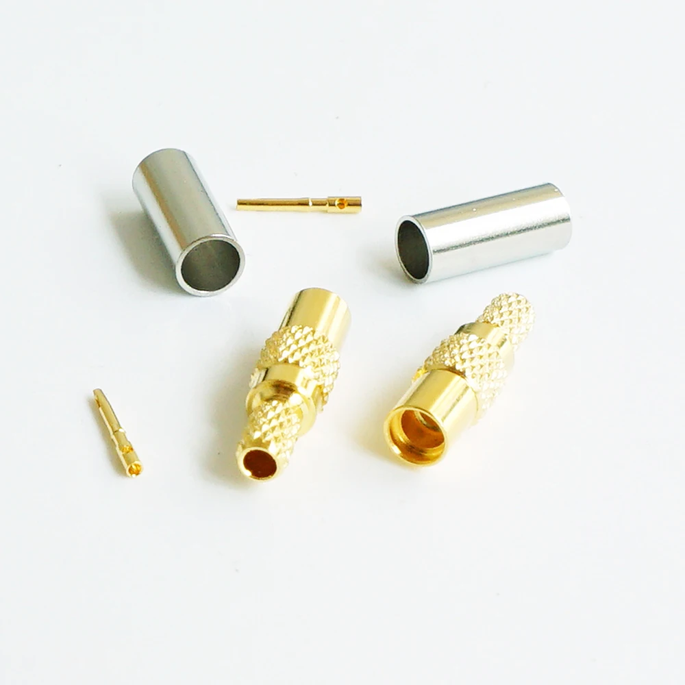 

1X Pcs RF Coax Connector Socket MMCX Female Crimp for RG179 LMR100 RG316 RG174 RF Coaxial cable antenna Gold Plated Brass PTFE