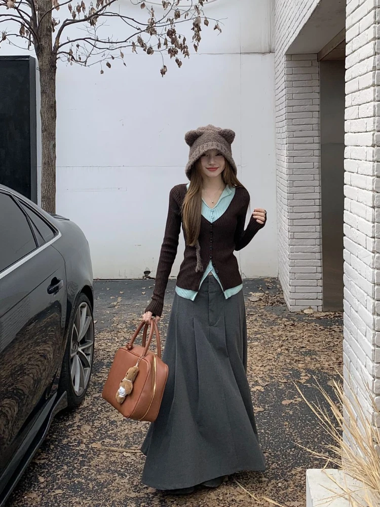 ADAgirl Y2K Коричневый и мятно-зеленый искусственный трикотаж из двух предметов