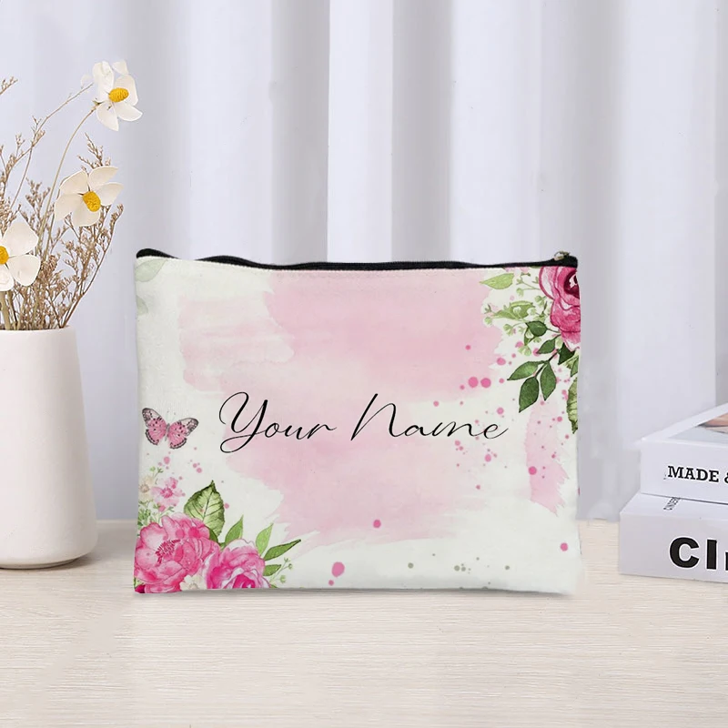 

Женская косметичка с цветочным рисунком, Аксессуары для путешествий, школьный карандаш для детей, свадебный подарок